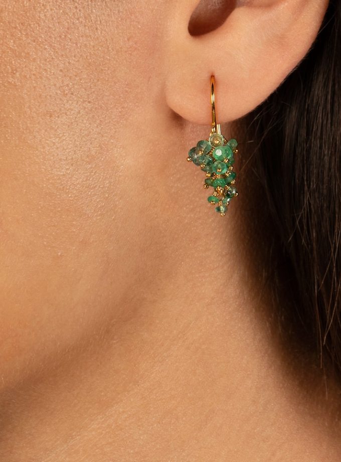 Emerald Grape Earrings in Gold Vermeil