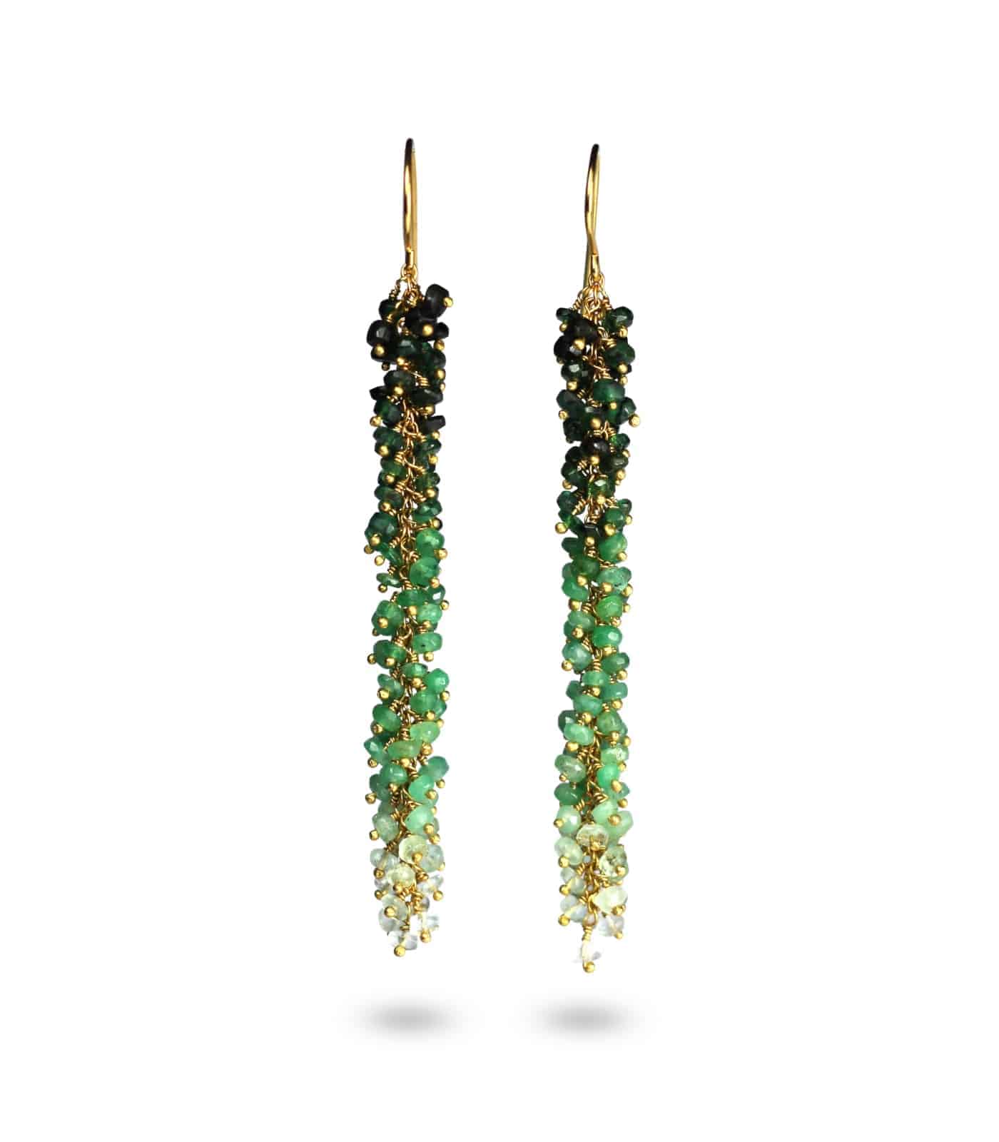 Emerald and Gold Vermeil Ombré Earrings – Kate Wood Jewellery