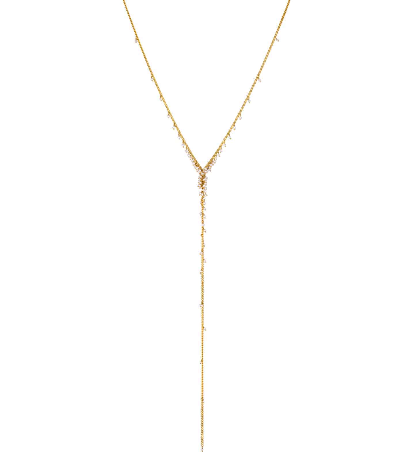 Dewdrop Pearl Lariat Necklace