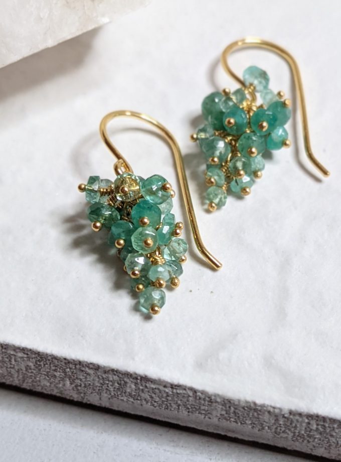 Emerald Grape Earrings in Gold Vermeil