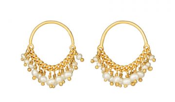 Loop Stud Earrings in Pearl and Gold Vermeil