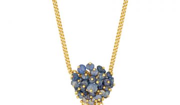 Sapphire Encrusted Tassel Pendant Necklace in Gold Vermeil