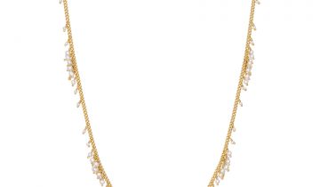 Scattered Row Pearl Cluster Necklace in Gold Vermeil