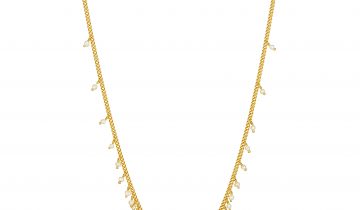 Graduated Row Pearl Drop Necklace in Gold Vermeil