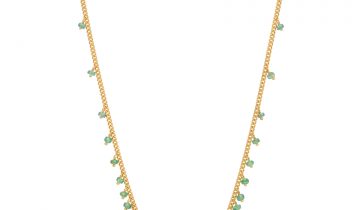 Emerald Beaded Graduated Row Necklace