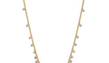 Graduated Row Sapphire Beaded Necklace in Gold Vermeil