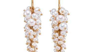 Wisteria Pearl Cluster Earrings in Gold Vermeil