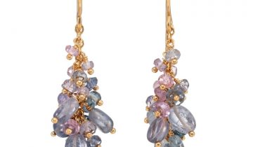 Blossom Gemstone Cluster Earrings in Blue Spinel