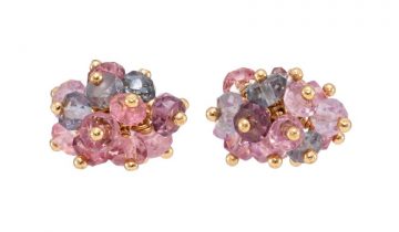 Pompom Pastel Gemstone Earrings in Spinel
