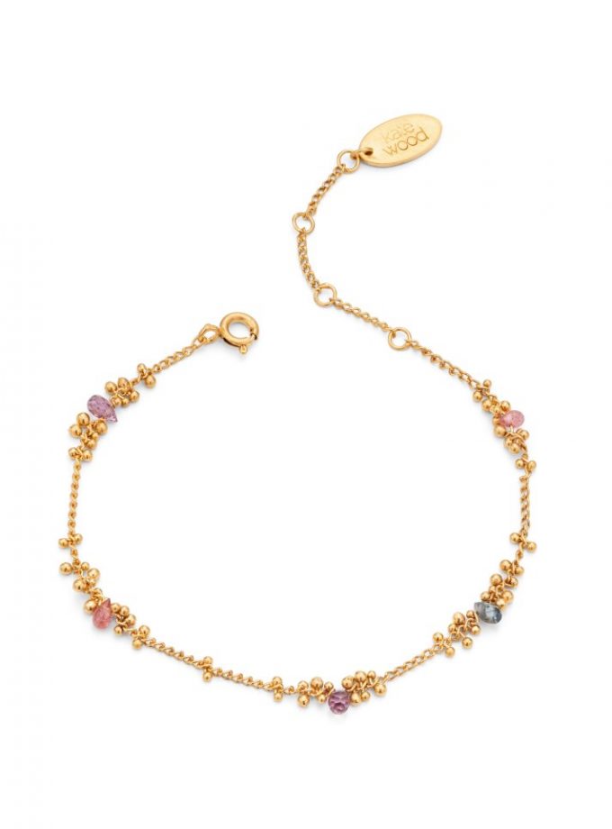 Scattered Droplet Bracelet in Spinel and Gold Vermeil