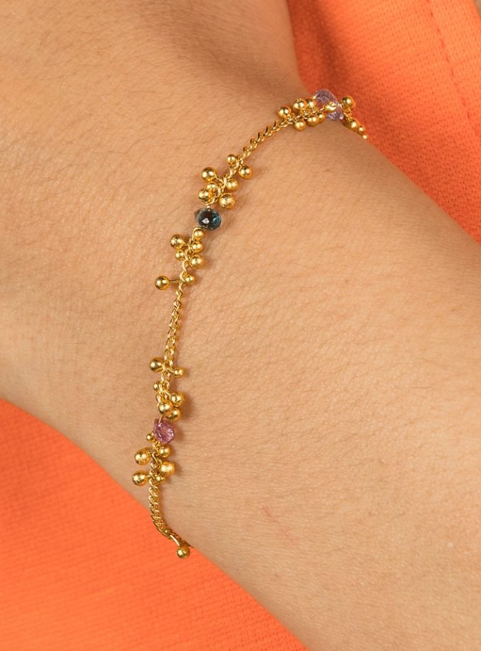 Scattered Droplet Bracelet in Spinel and Gold Vermeil