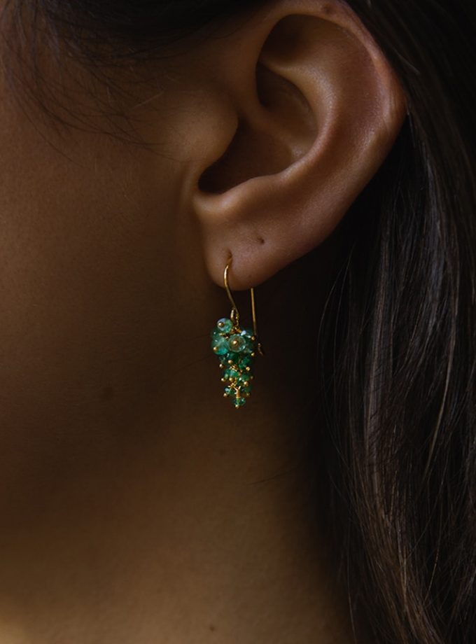 Emerald Grape Earrings in Gold Vermeil