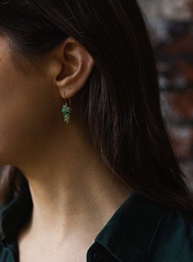 Emerald Grape Earrings in Gold Vermeil