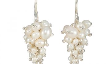 Pearl Grape Earrings in Silver