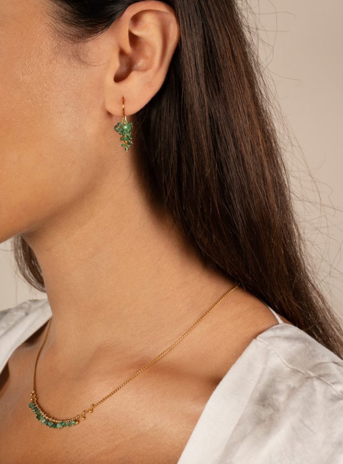 Emerald Grape Earrings in Gold Vermeil