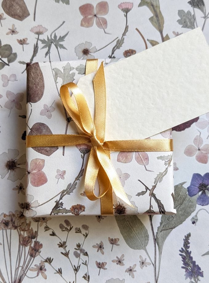jewellery gift wrap in floral paper