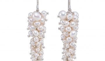 Wisteria Drop Earrings in Pearl and Silver