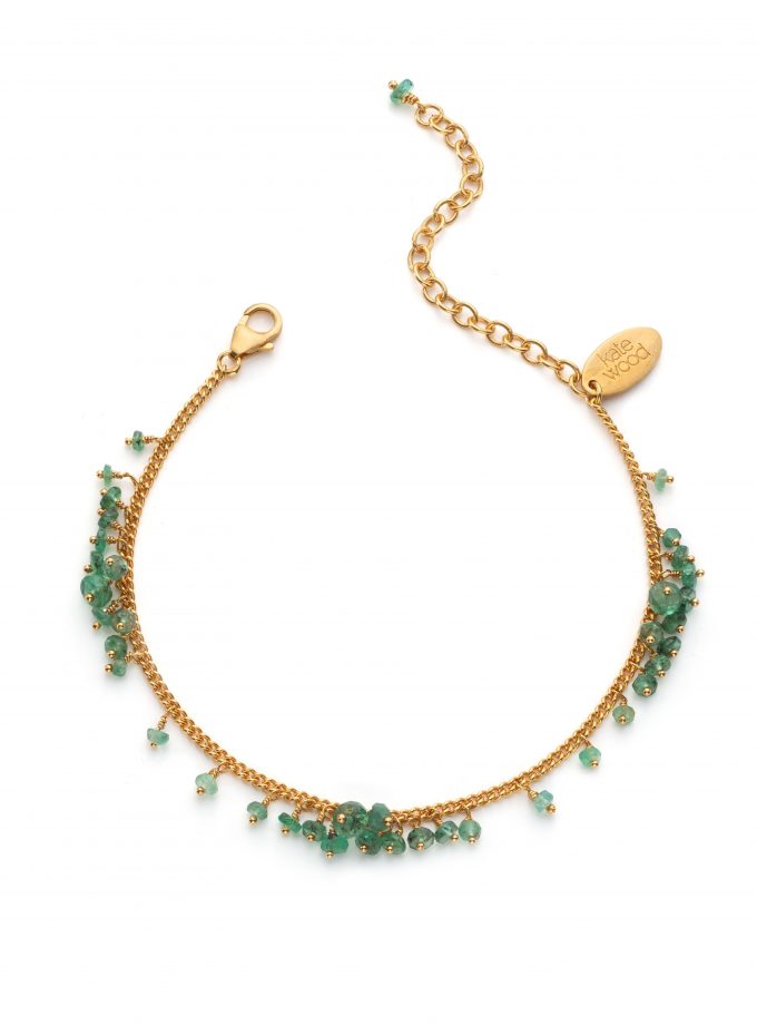 Emerald bracelet in gold vermeil