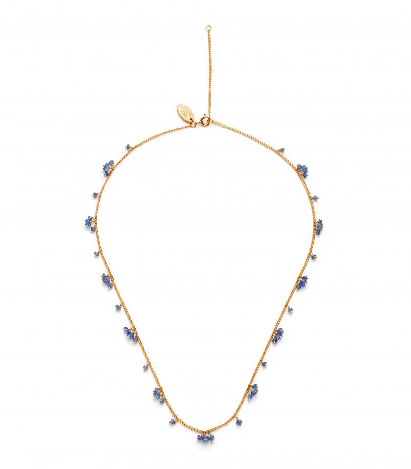 Blue sapphire beaded necklace