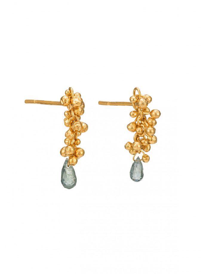 Green Sapphire Teardrop Stud Earrings