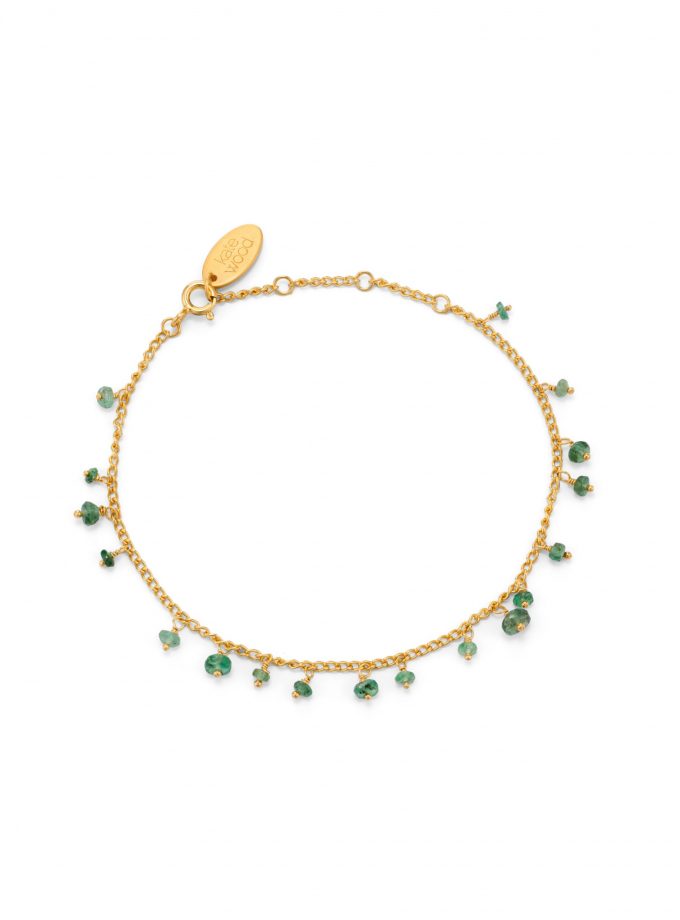 Bracelet with emerald beads