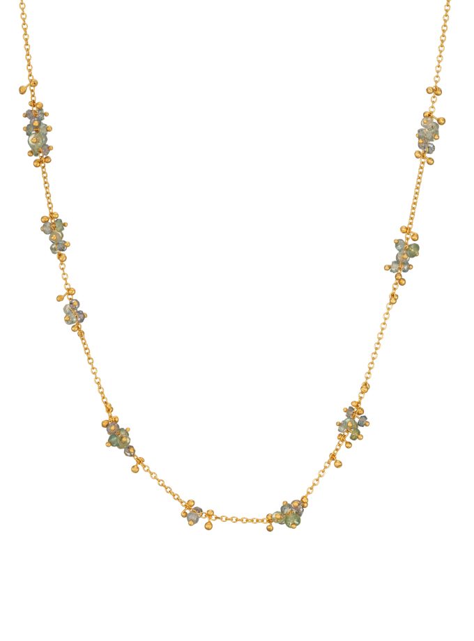 Green sapphire beaded necklace